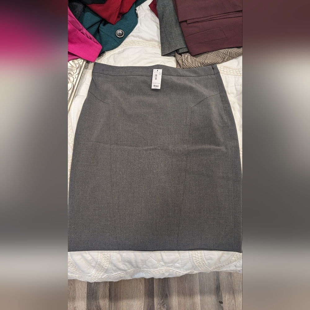 The limited skirt. Size 8, gray